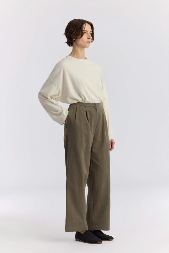 Straight Trouser Dark Olive