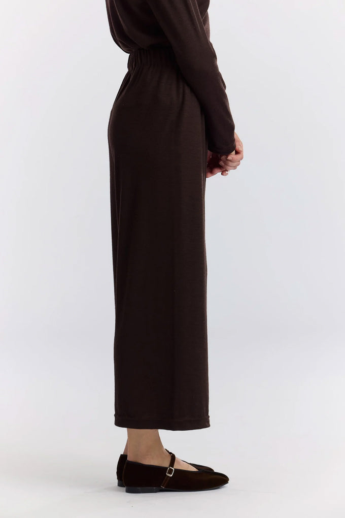 Wool Straight Pants in Cacao