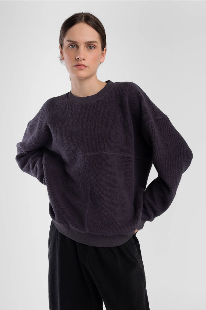 Faded Black Brushed Terry Sweatshirt