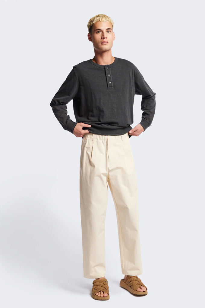 Boulder Pleat Pant - Chalk