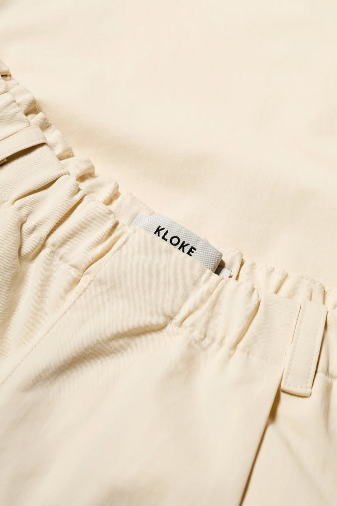 Boulder Pleat Pant - Chalk