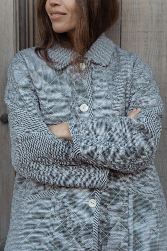 Ingrid Coat - Gingham Noir