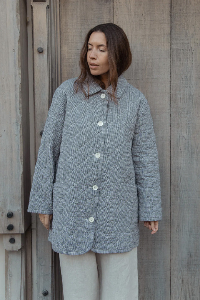 Ingrid Coat - Gingham Noir