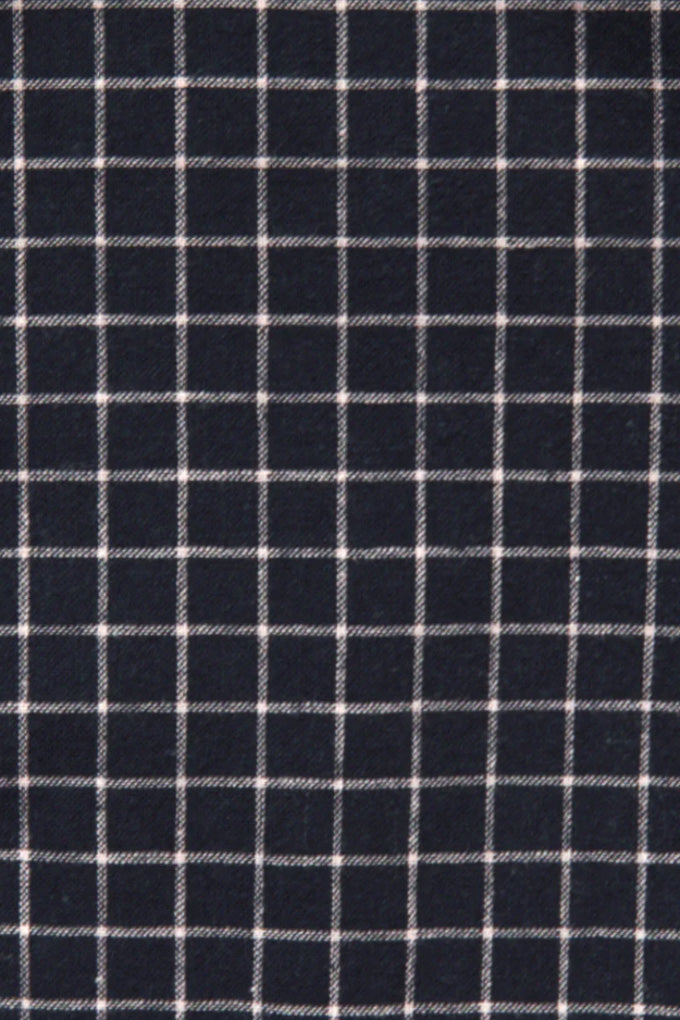 Woven Prairie Romper - Navy Check