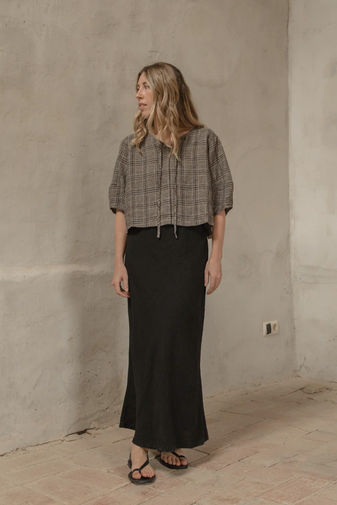 Blair Top - Grey Plaid