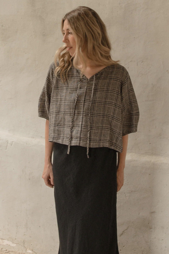 Blair Top - Grey Plaid