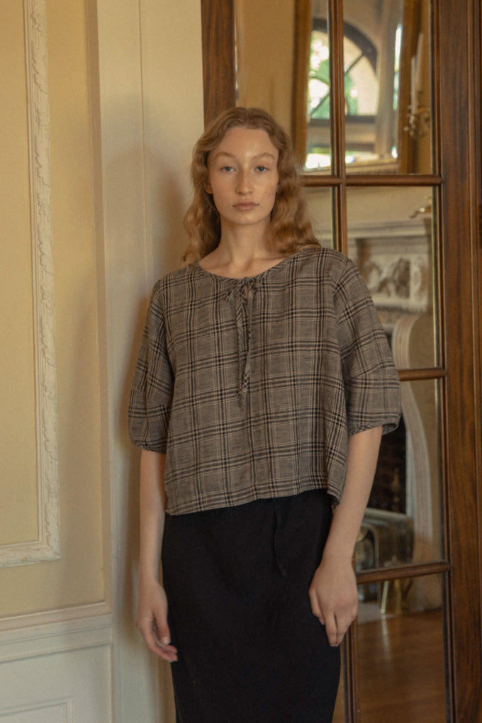 Blair Top - Grey Plaid