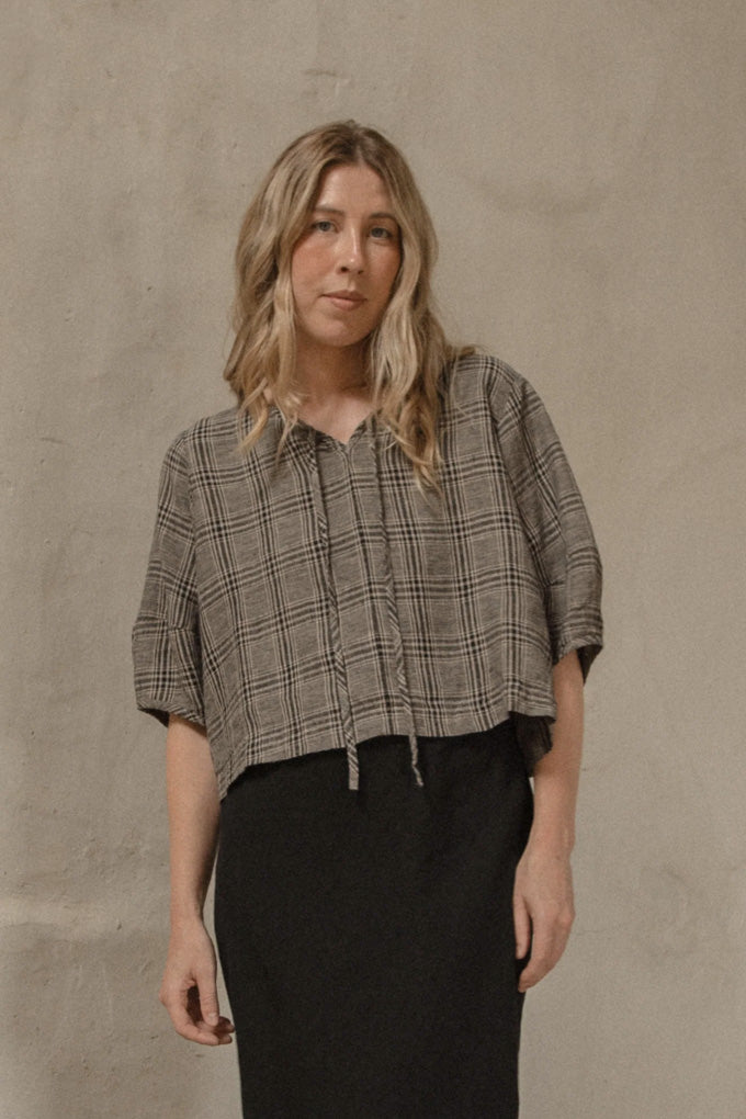 Blair Top - Grey Plaid