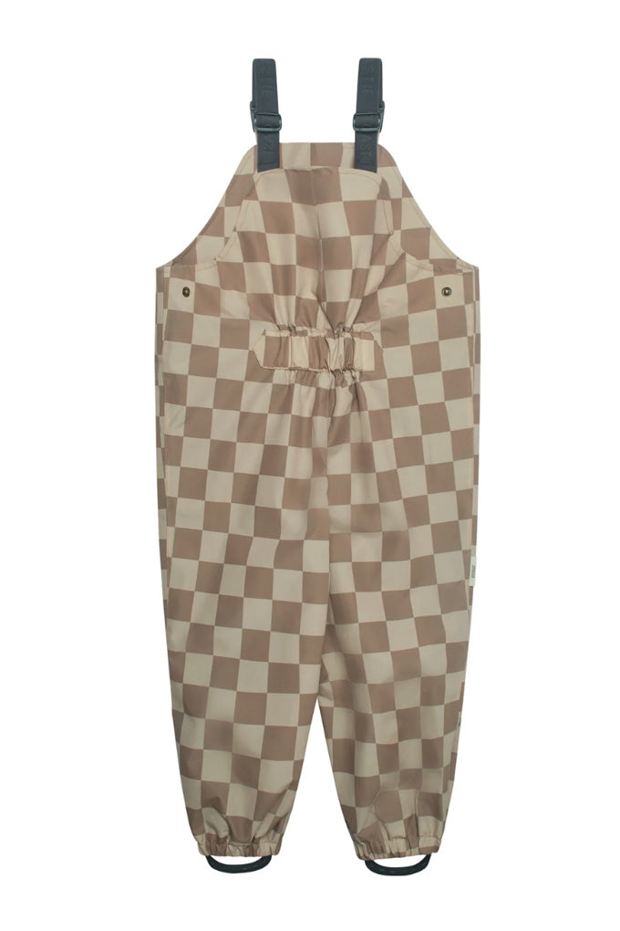 Waterproof Dungaree - Caramel Checkerboard