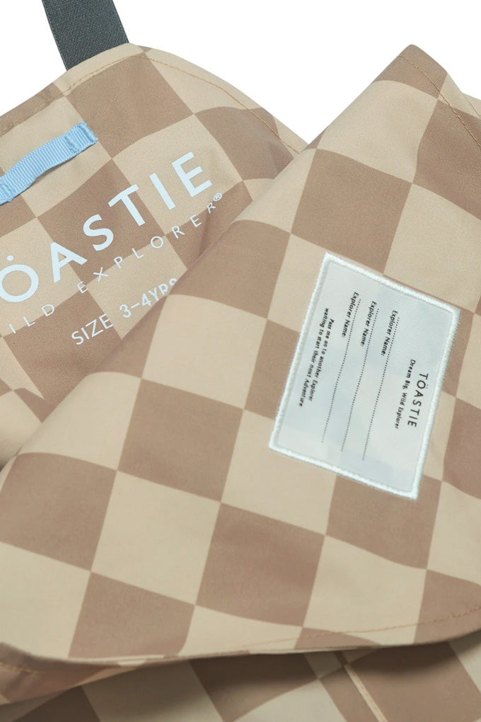 Waterproof Dungaree - Caramel Checkerboard