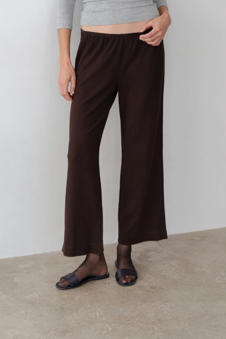 The Baby Rib Scallop Pant - Espresso