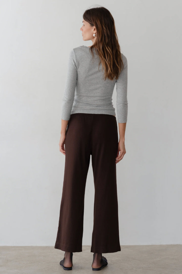 The Baby Rib Scallop Pant - Espresso